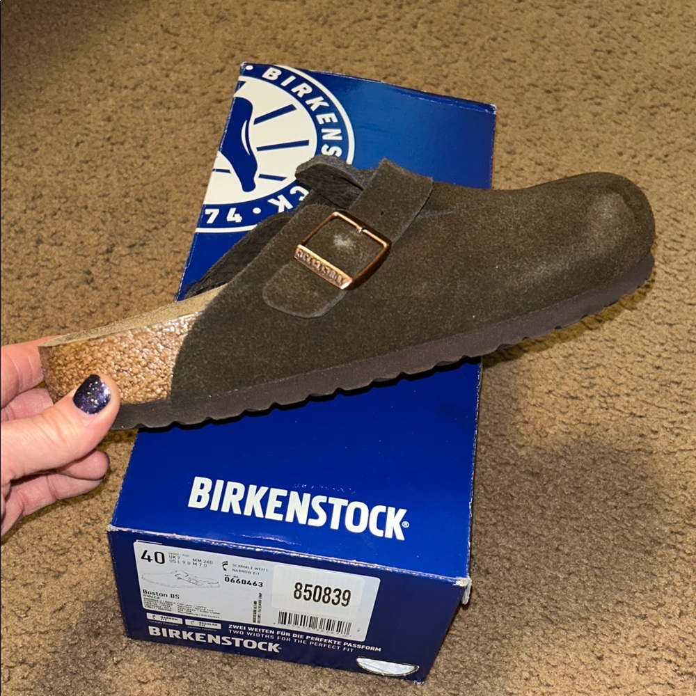 Birkenstock Brown Boston BS Suede Clogs women’s 9 or men’s 7